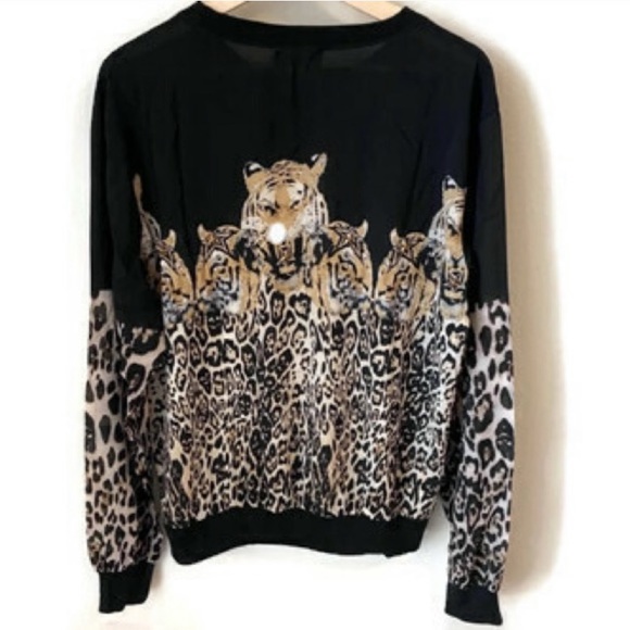 NAVIE Tiger Print Blouse - Picture 2 of 2